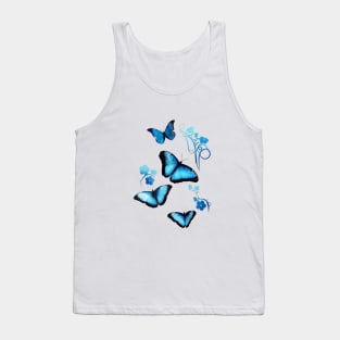 Hydro Flask stickers - ocean blue butterfly and flowers | Sticker pack set Tank Top